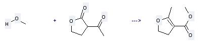 2-Acetylbutyrolactone can react with methanol to get 2-methyl-4,5-dihydro-furan-3-carboxylic acid methyl ester. 